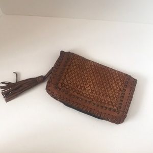 Brown Leather Clutch